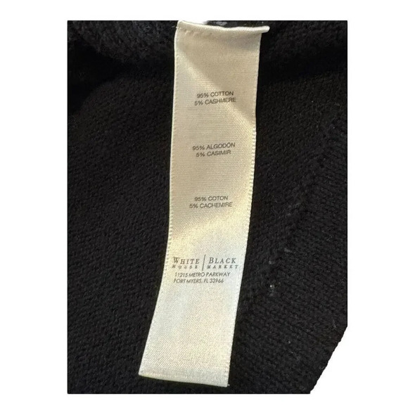 WHBM Women’s Small Black Lightweight Zipper Back Oversized Sweater - Picture 7 of 7